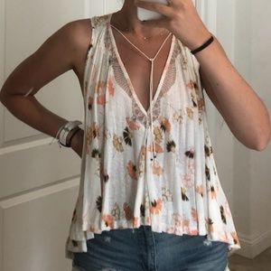 Free People flowy floral print tank top